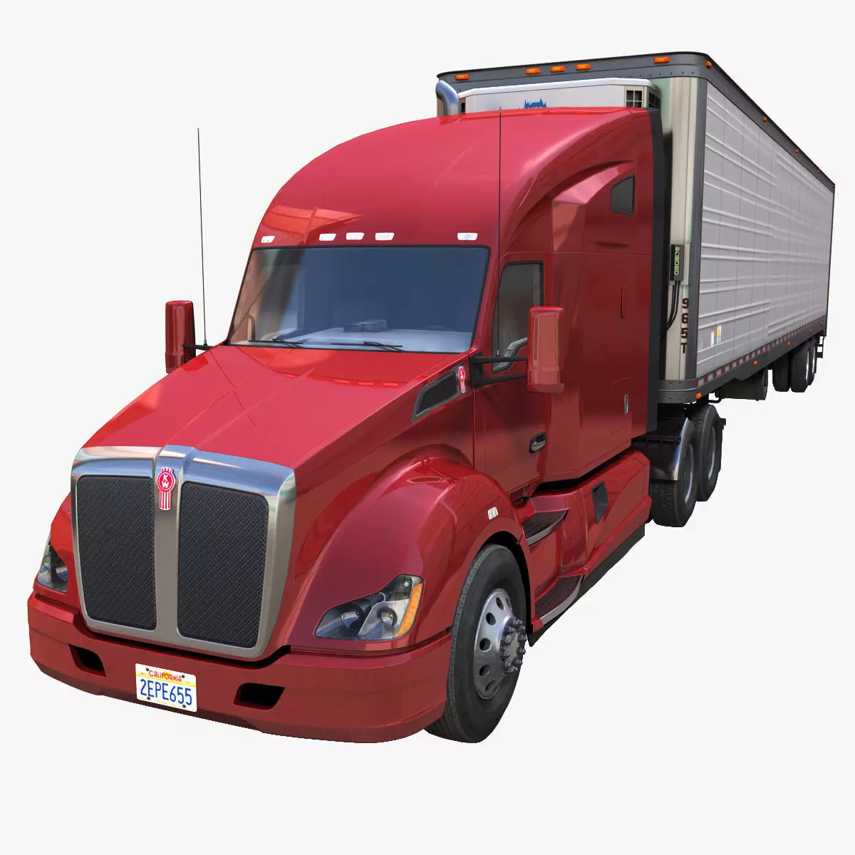 Kenworth T680 van trailer 3D model_0