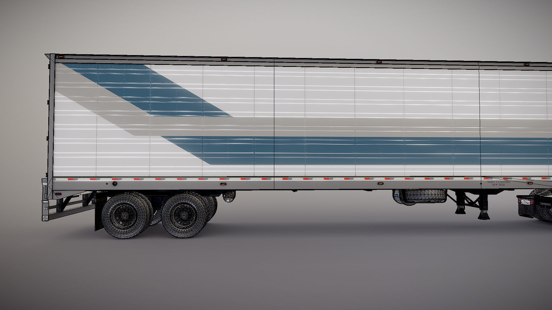 Kenworth T680 van trailer 3D model_33