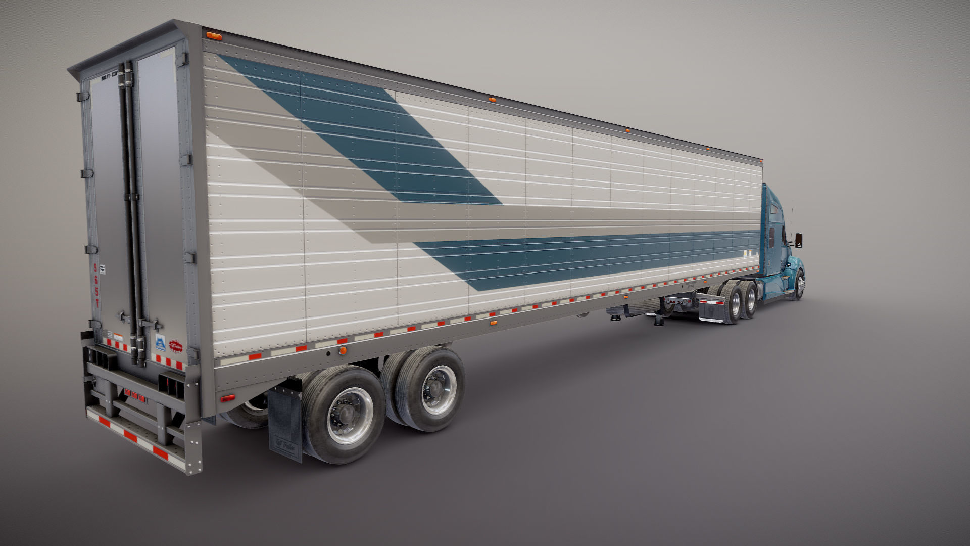 Kenworth T680 van trailer 3D model_28