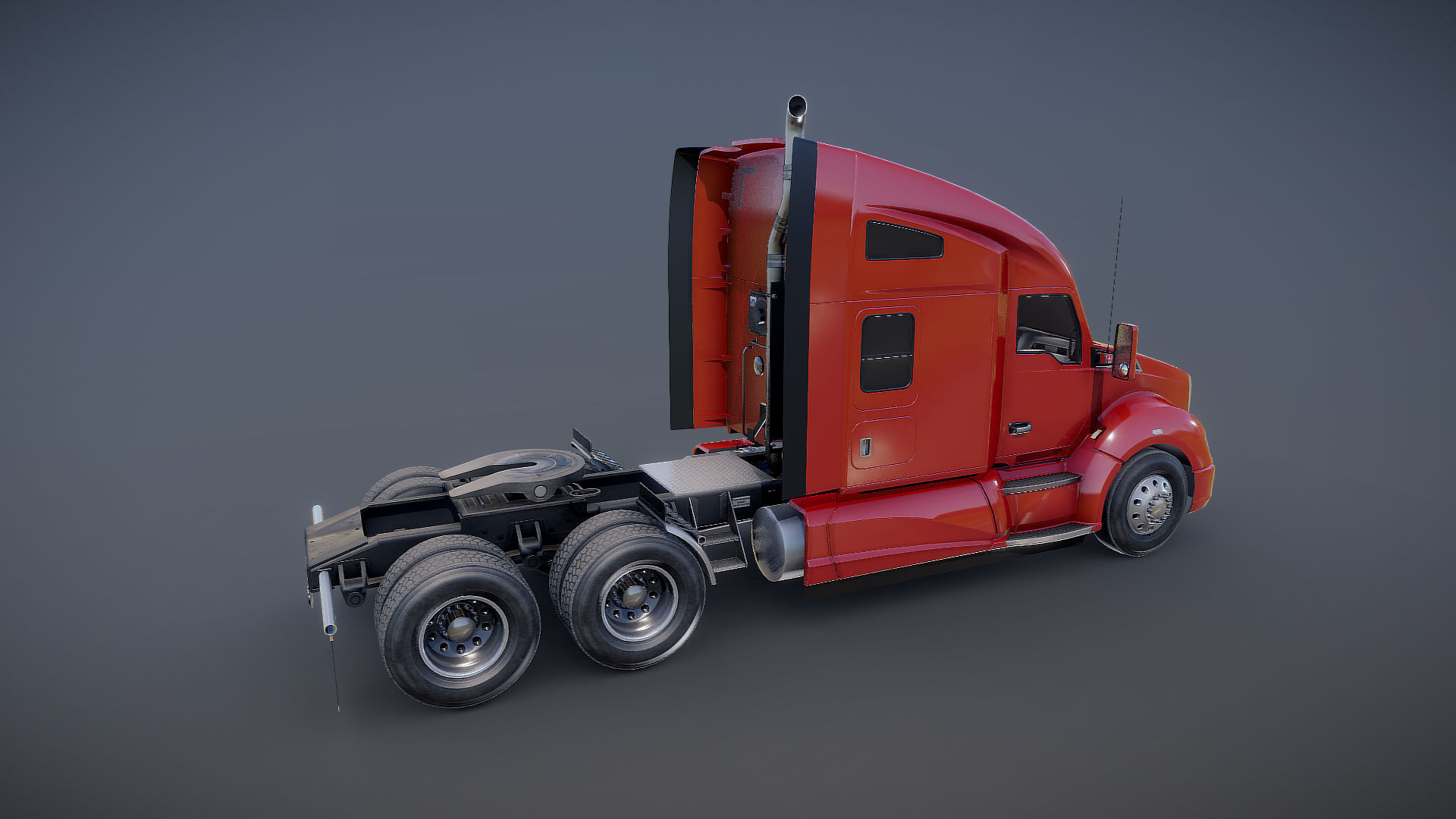 Kenworth T680 van trailer 3D model_34