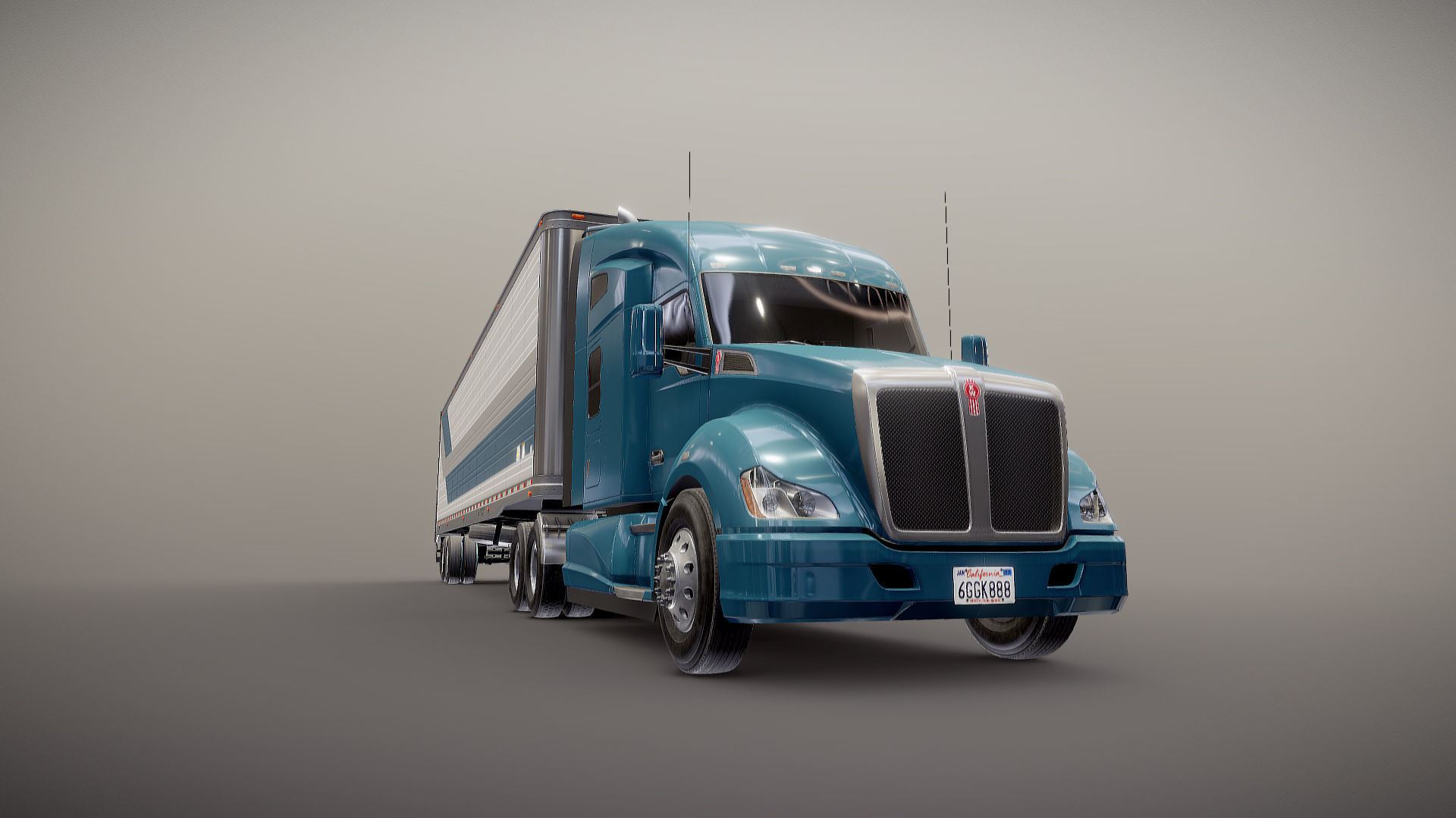 Kenworth T680 van trailer 3D model_32