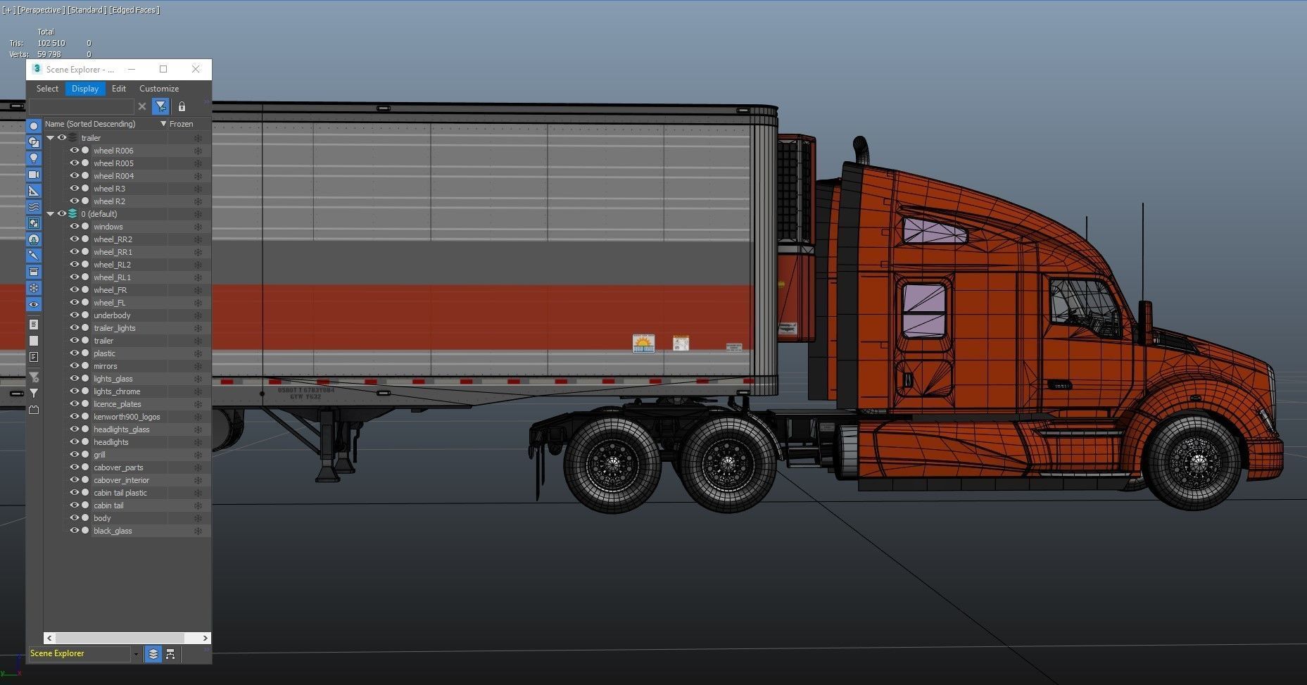 Kenworth T680 van trailer 3D model_54