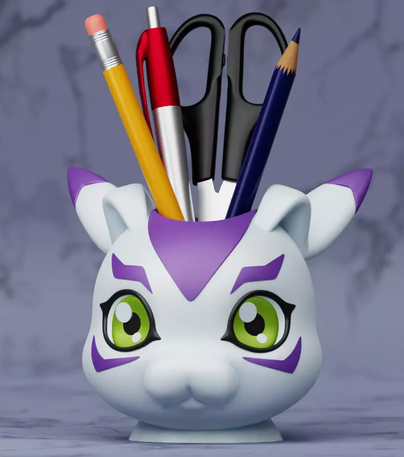 Gomamon Pen Holder Planter Digimon 3D print model_0