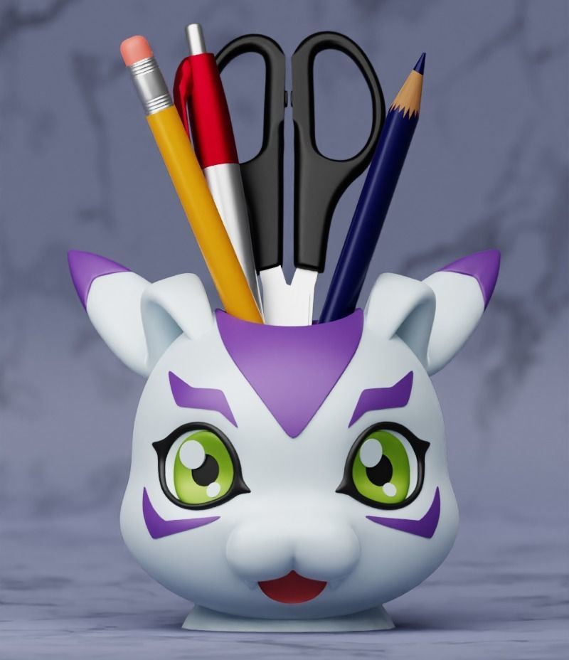 Gomamon Pen Holder Planter Digimon 3D print model_4