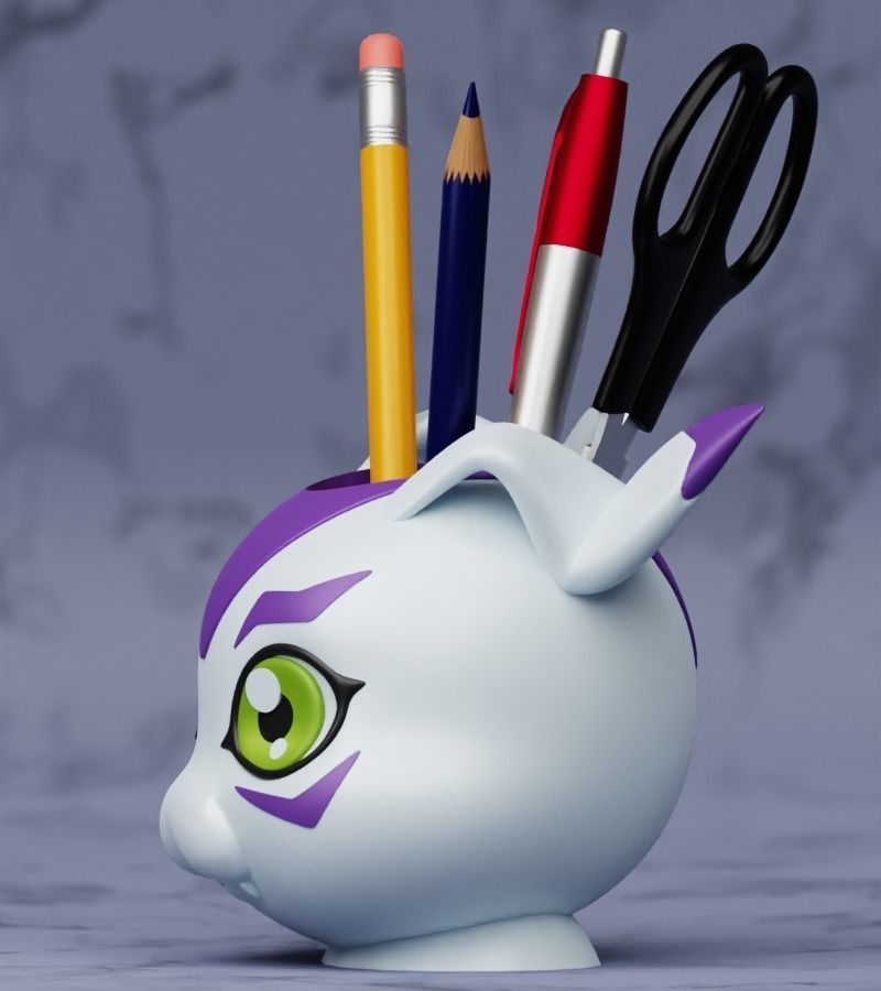 Gomamon Pen Holder Planter Digimon 3D print model_6