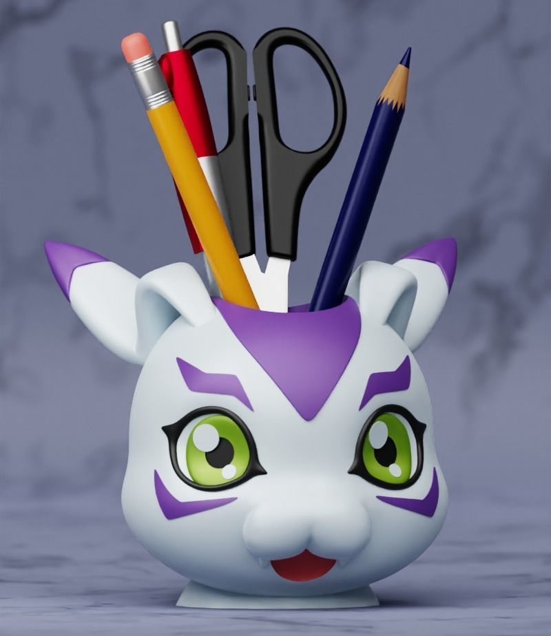 Gomamon Pen Holder Planter Digimon 3D print model_3