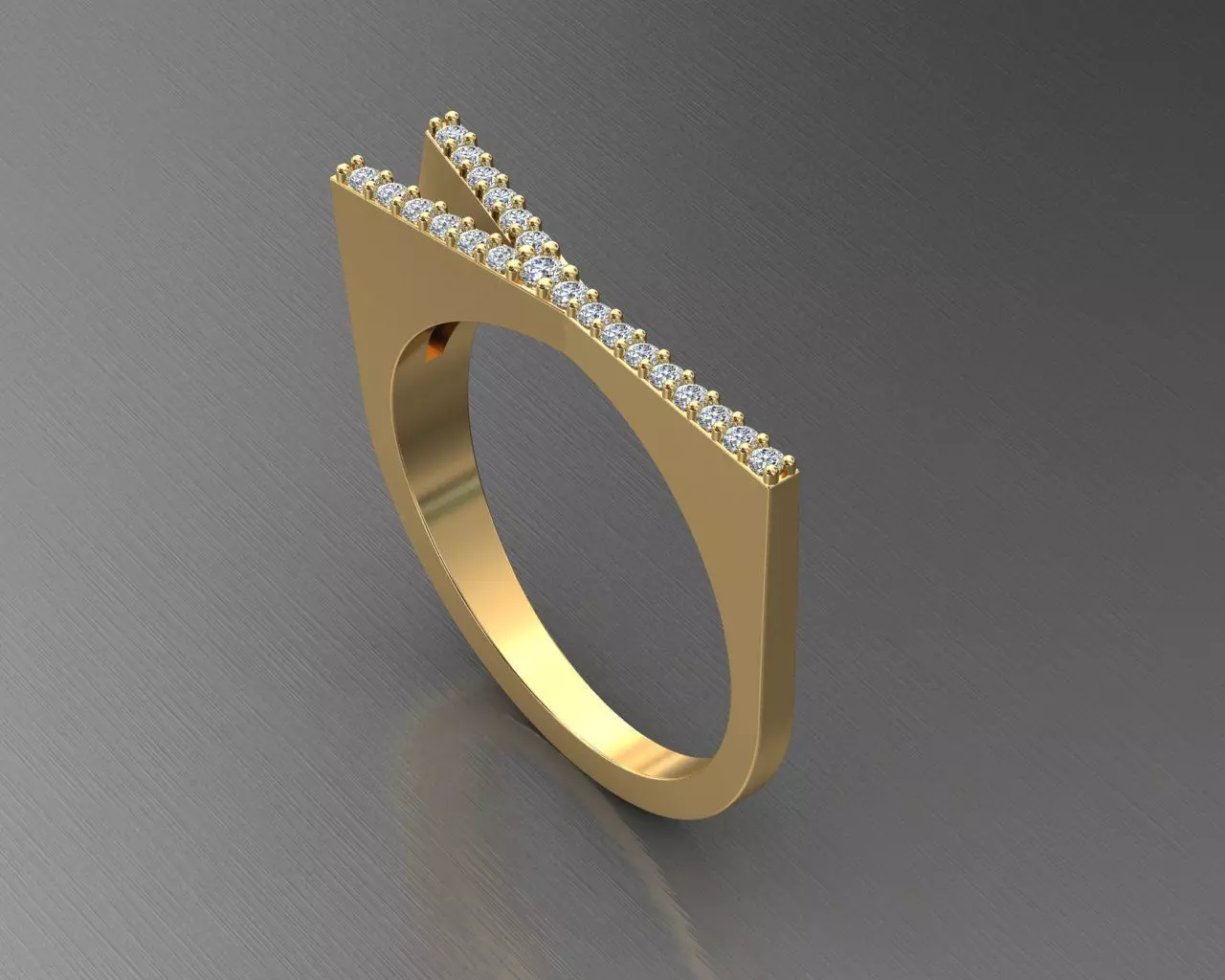 alphabet jewelry ring diamond letter Y 3D print model