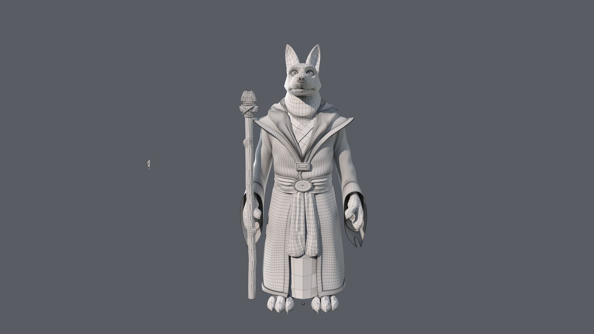 Cartoon Old Wolf Rigged 3D model_25