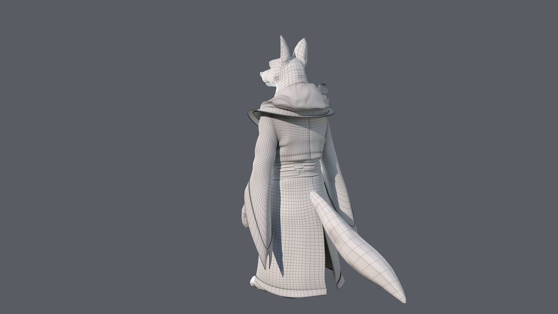 Cartoon Old Wolf Rigged 3D model_30
