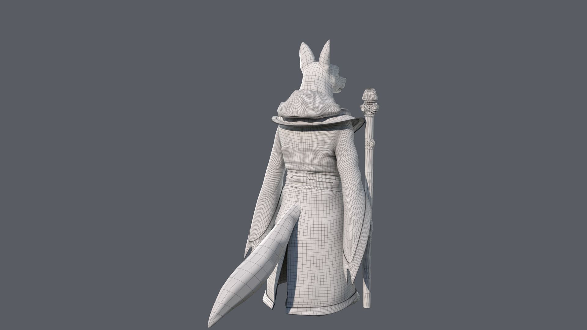 Cartoon Old Wolf Rigged 3D model_28