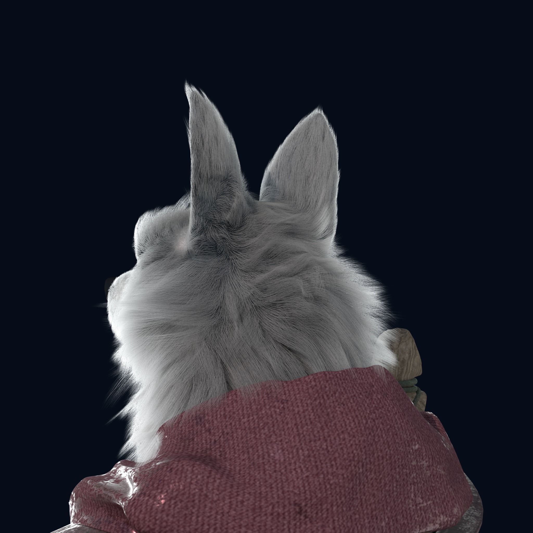 Cartoon Old Wolf Rigged 3D model_21
