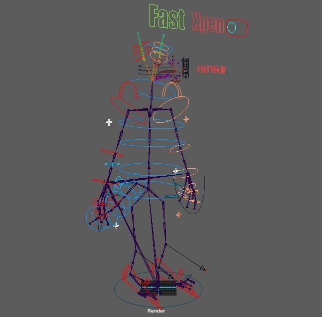 Cartoon Old Wolf Rigged 3D model_38