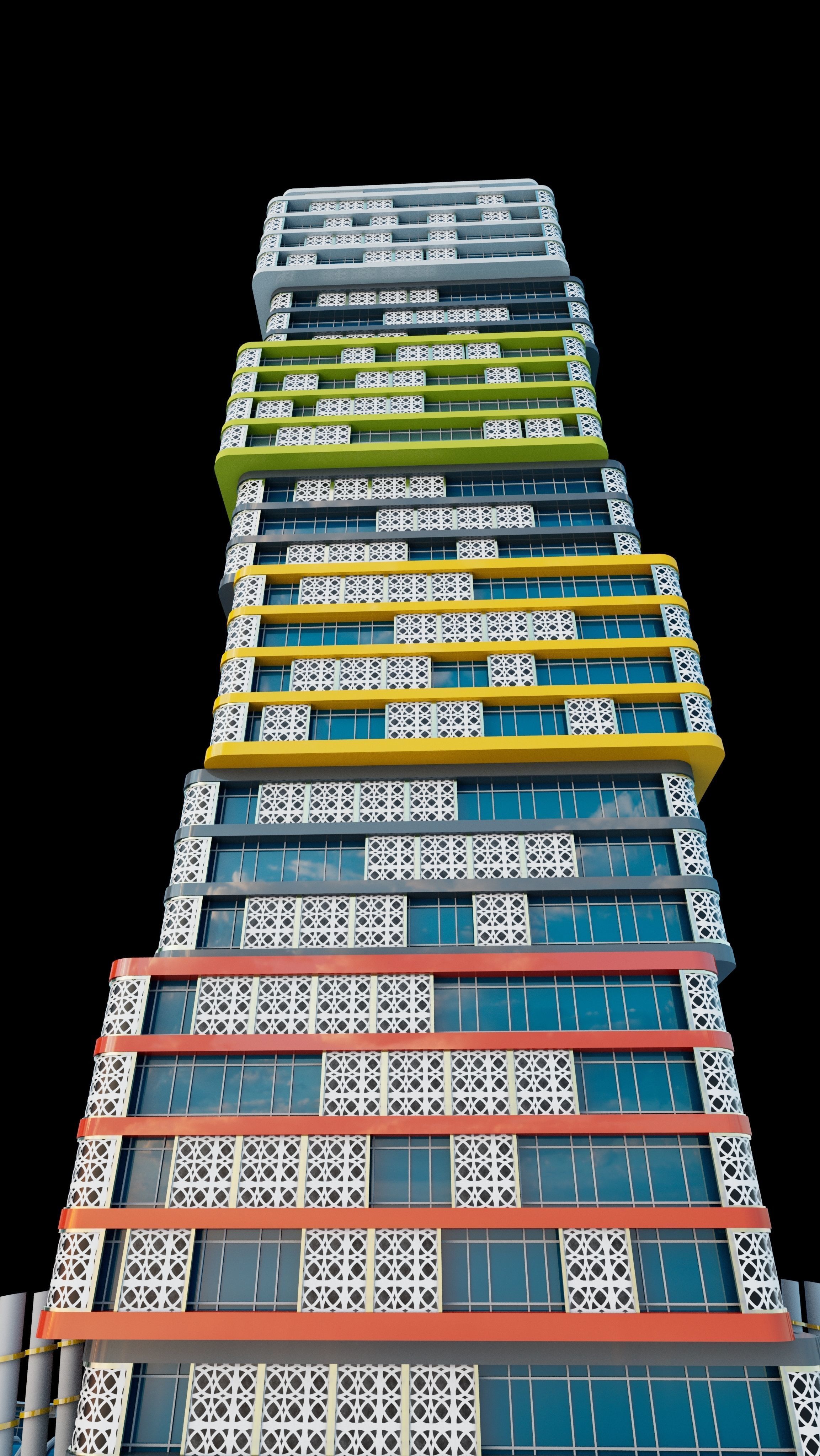 Lusail Marina Twin Tower 3D model_2