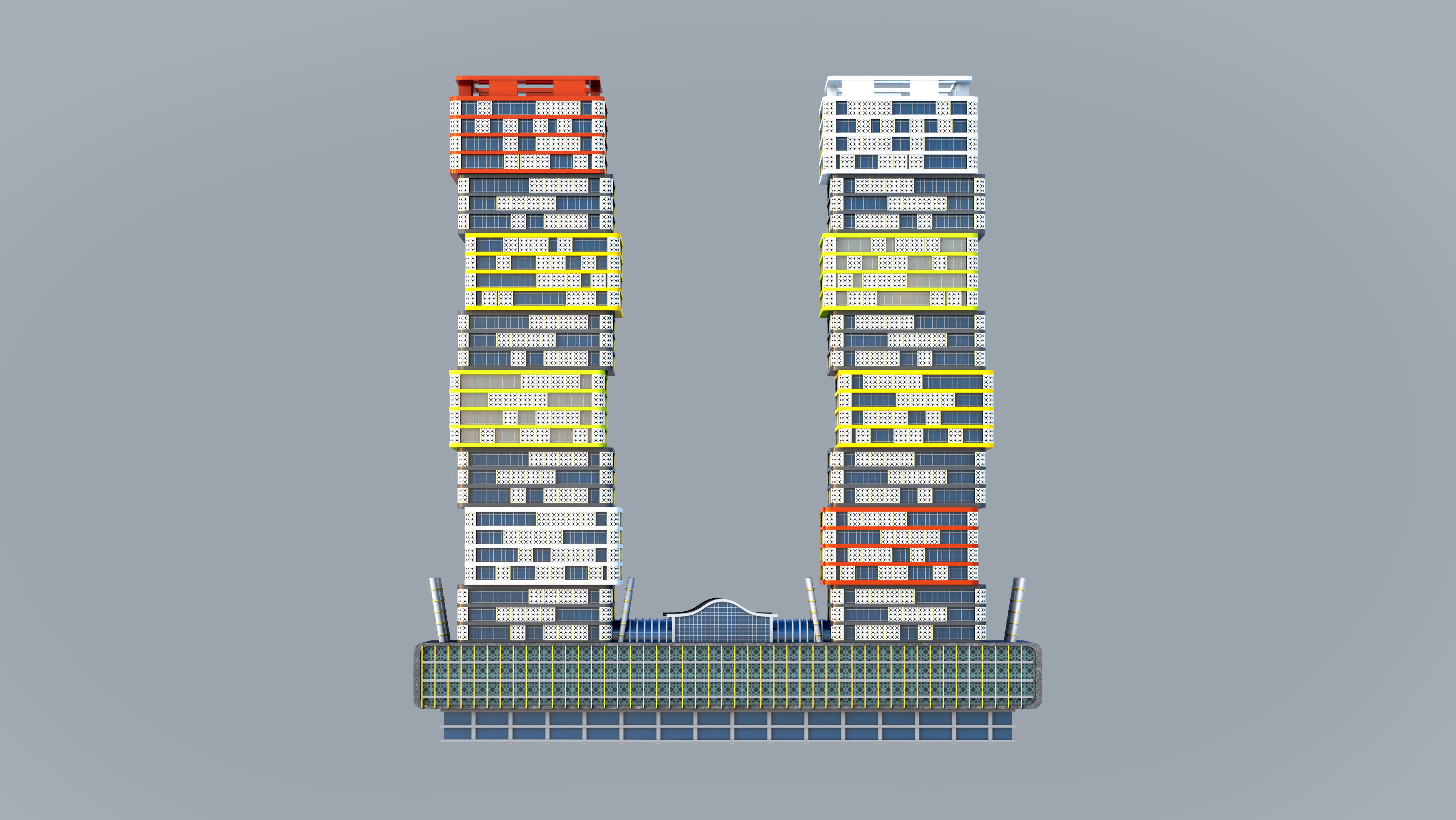 Lusail Marina Twin Tower 3D model_10