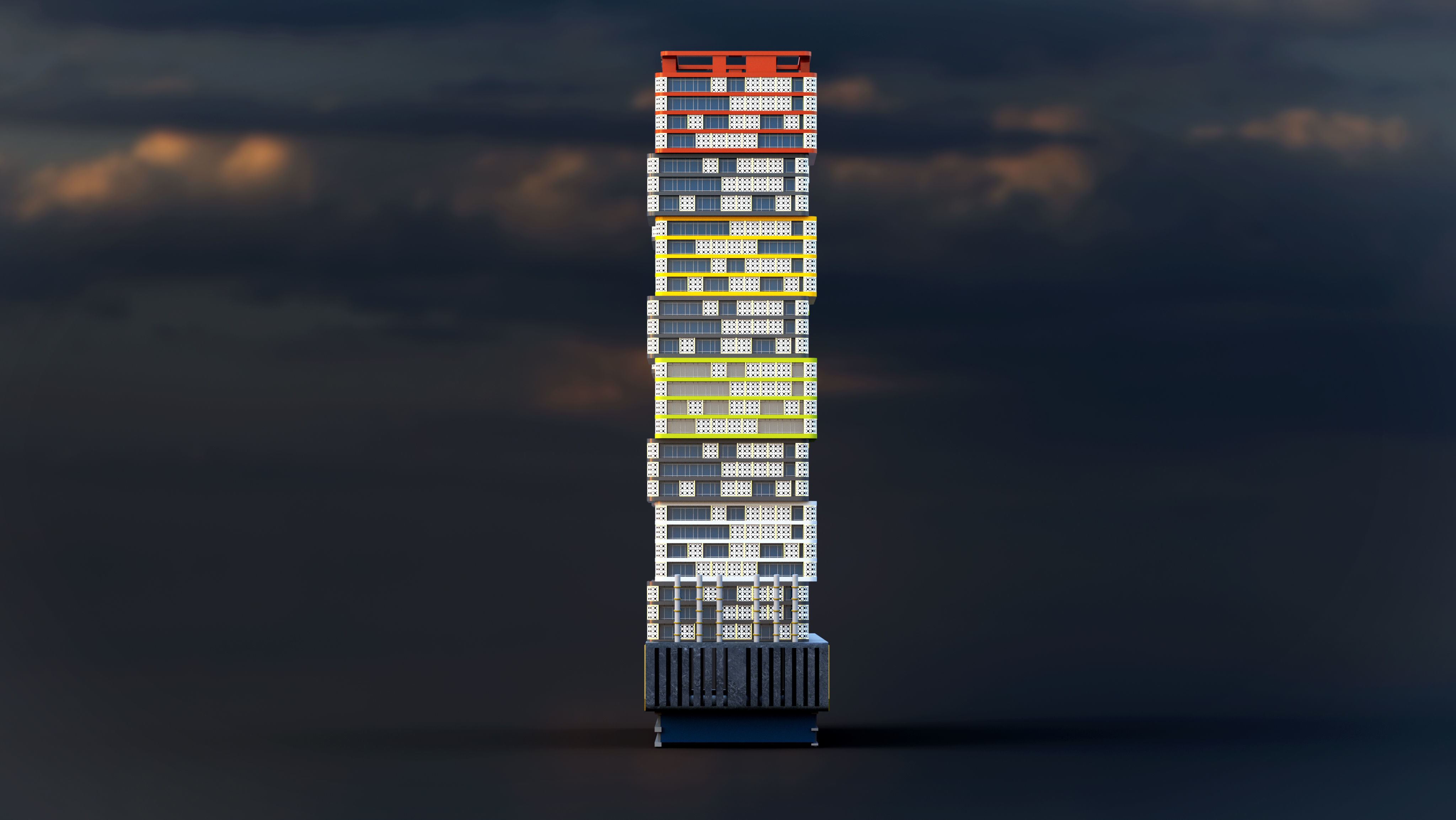Lusail Marina Twin Tower 3D model_13