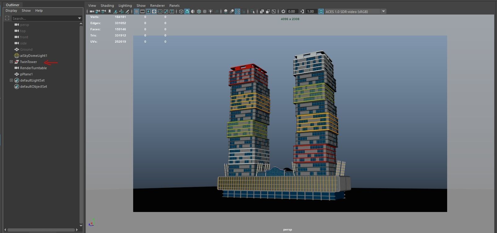 Lusail Marina Twin Tower 3D model_11