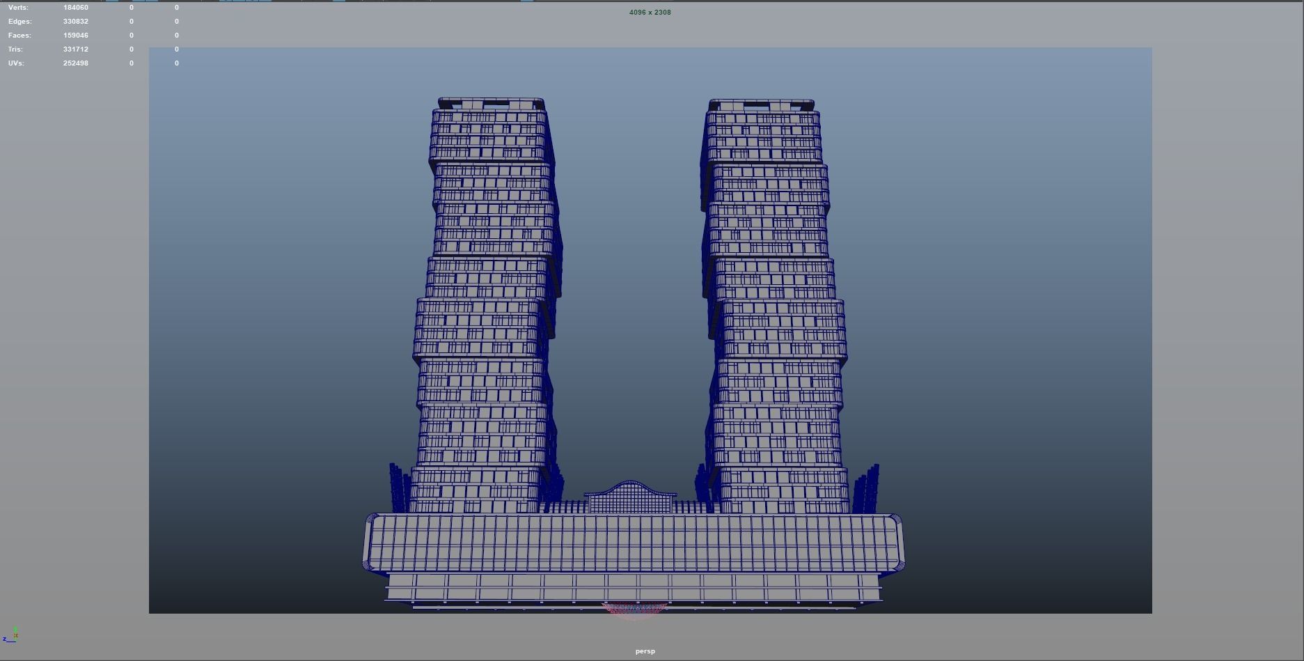 Lusail Marina Twin Tower 3D model_5
