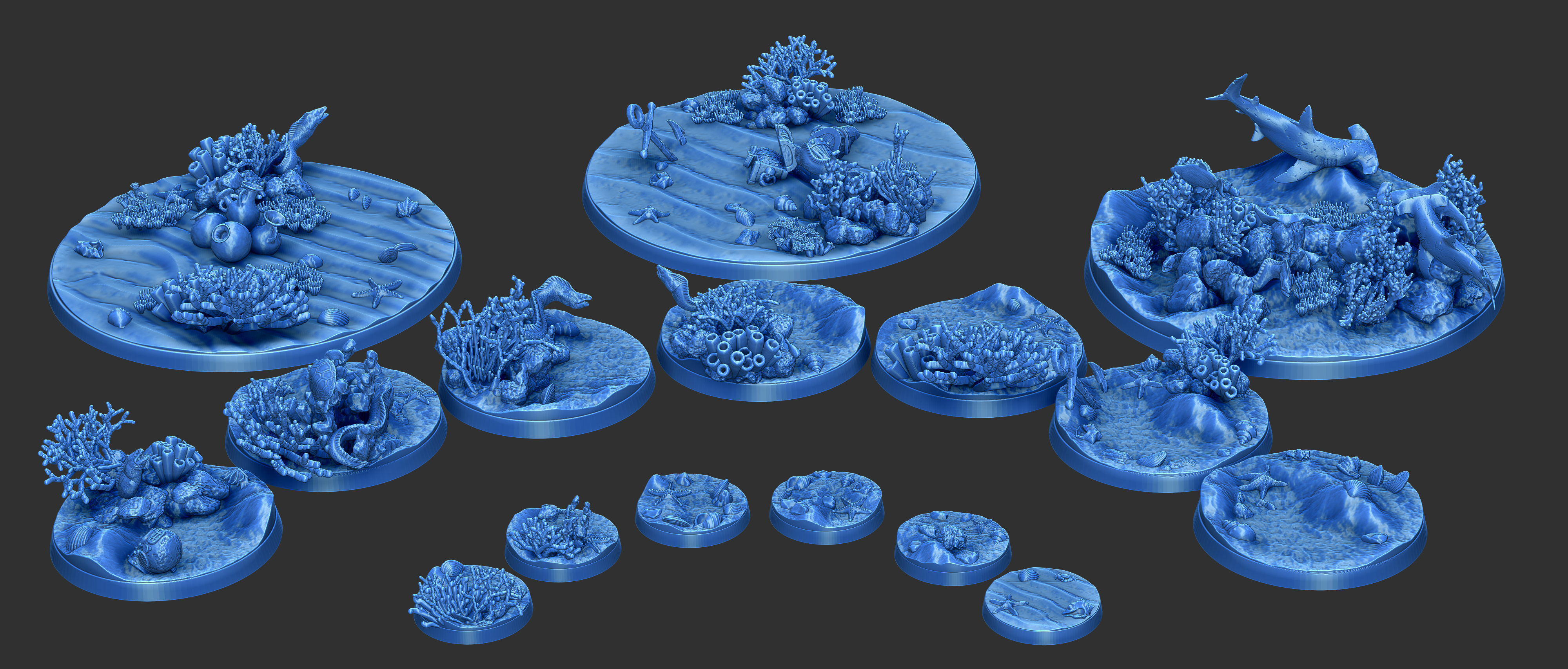 PACK 5 - 16 MINIATURE BASES 25mm 50mm and 100mm 3D Print Ready 3D print model_1