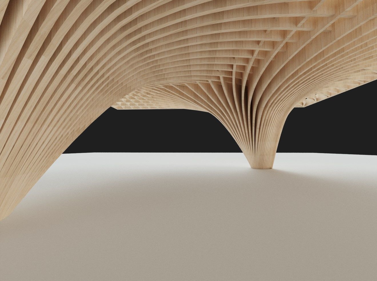 Rectangular spiral and curve waffle pavilions 3D model_10