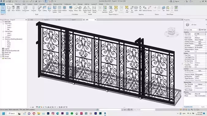 Classic Gate Revit Family 3D model