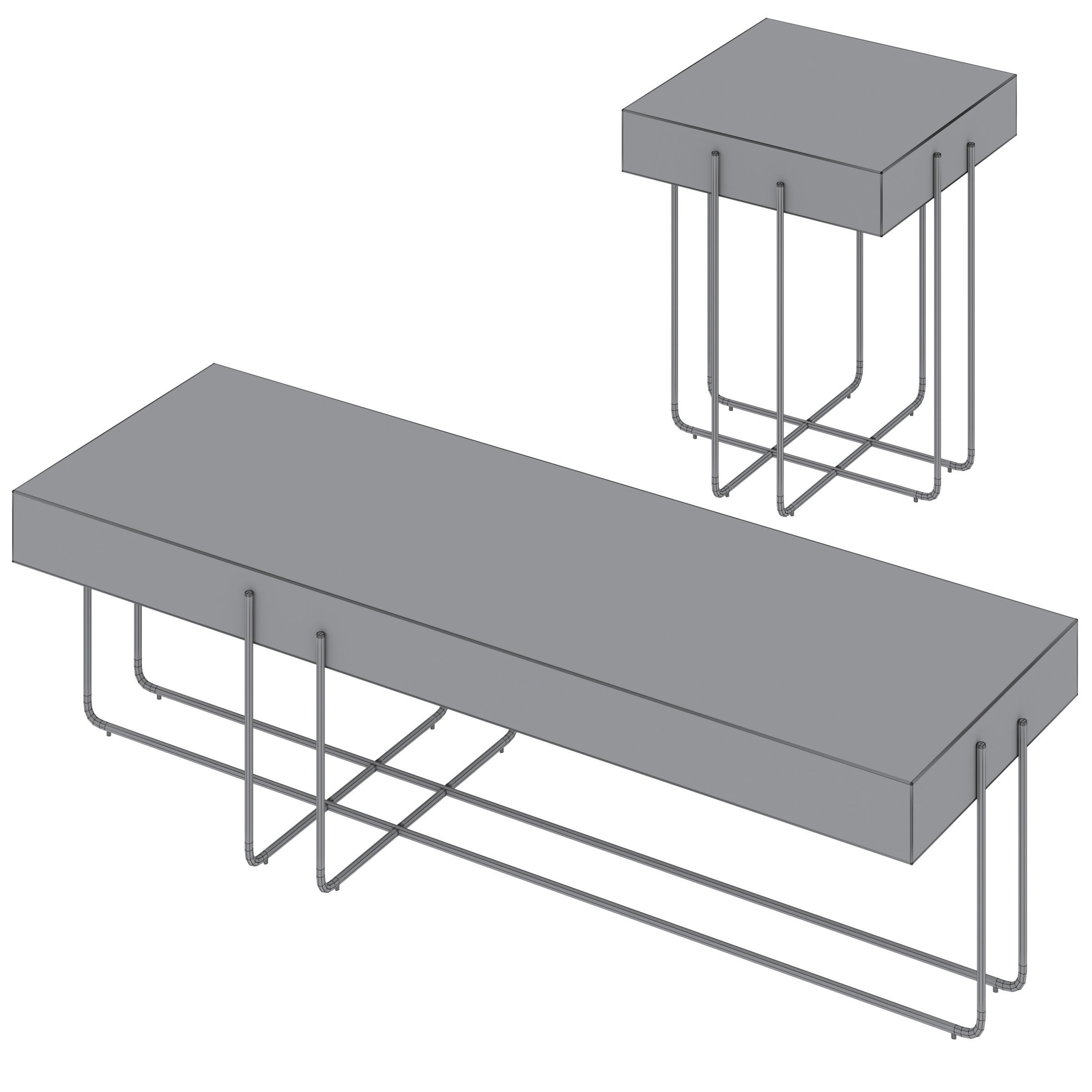 Coffee Table Cruz by Tonin Casa 3D model_3