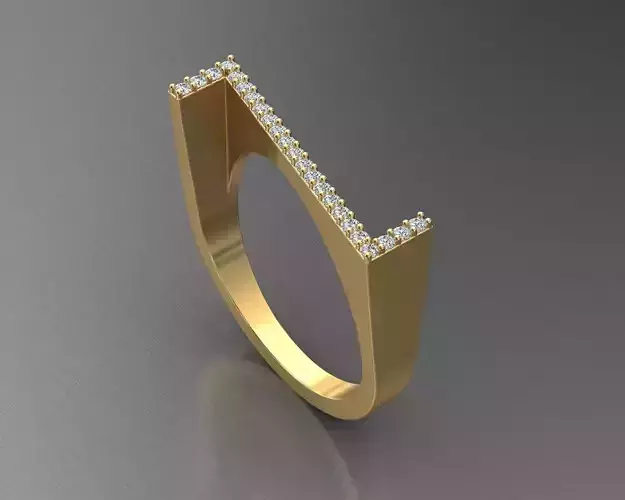 alphabet jewelry ring diamond letter Z