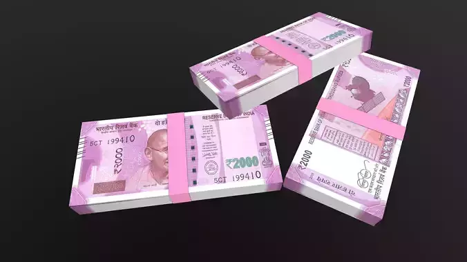 Indian 2000 Note Currency Bundle AR VR PBR