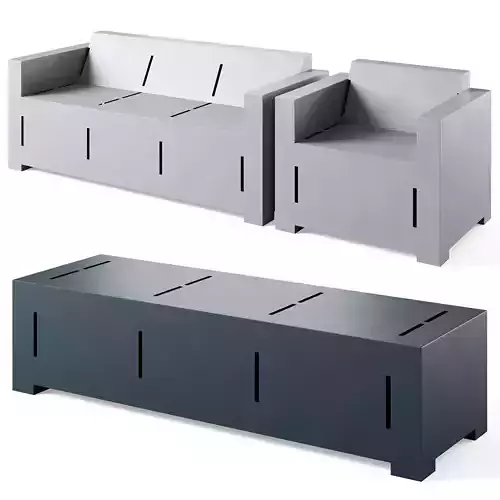 Park benches Manoa by univers and cite