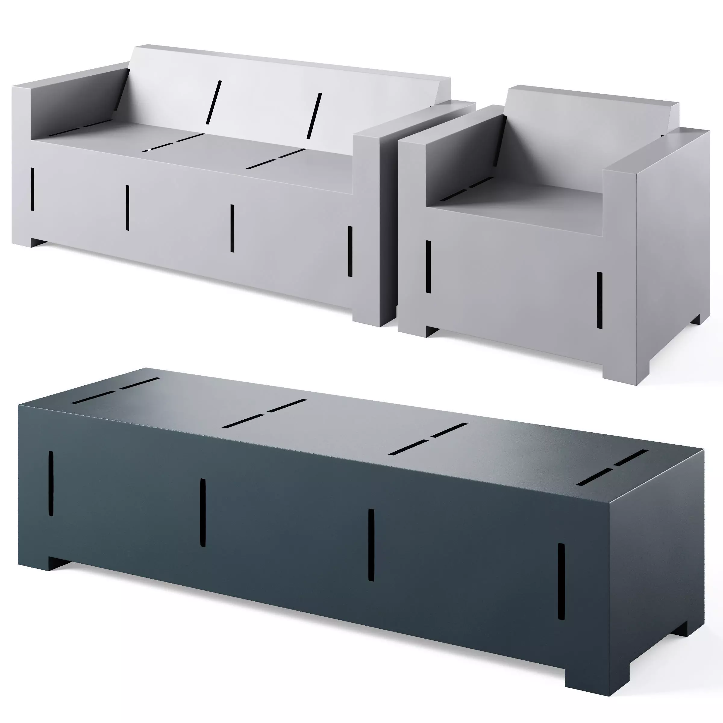 Park benches Manoa by univers and cite 3D model_0