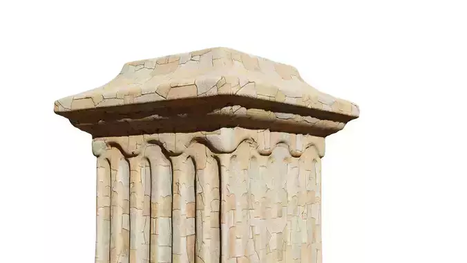 Medieval Architectural Stone Pillar 3D Model