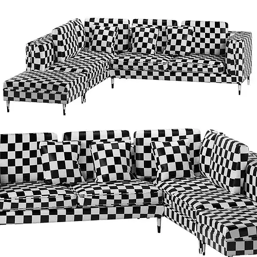 DIVES CORNER SOFA MAXALTO Low-poly 3D model 5