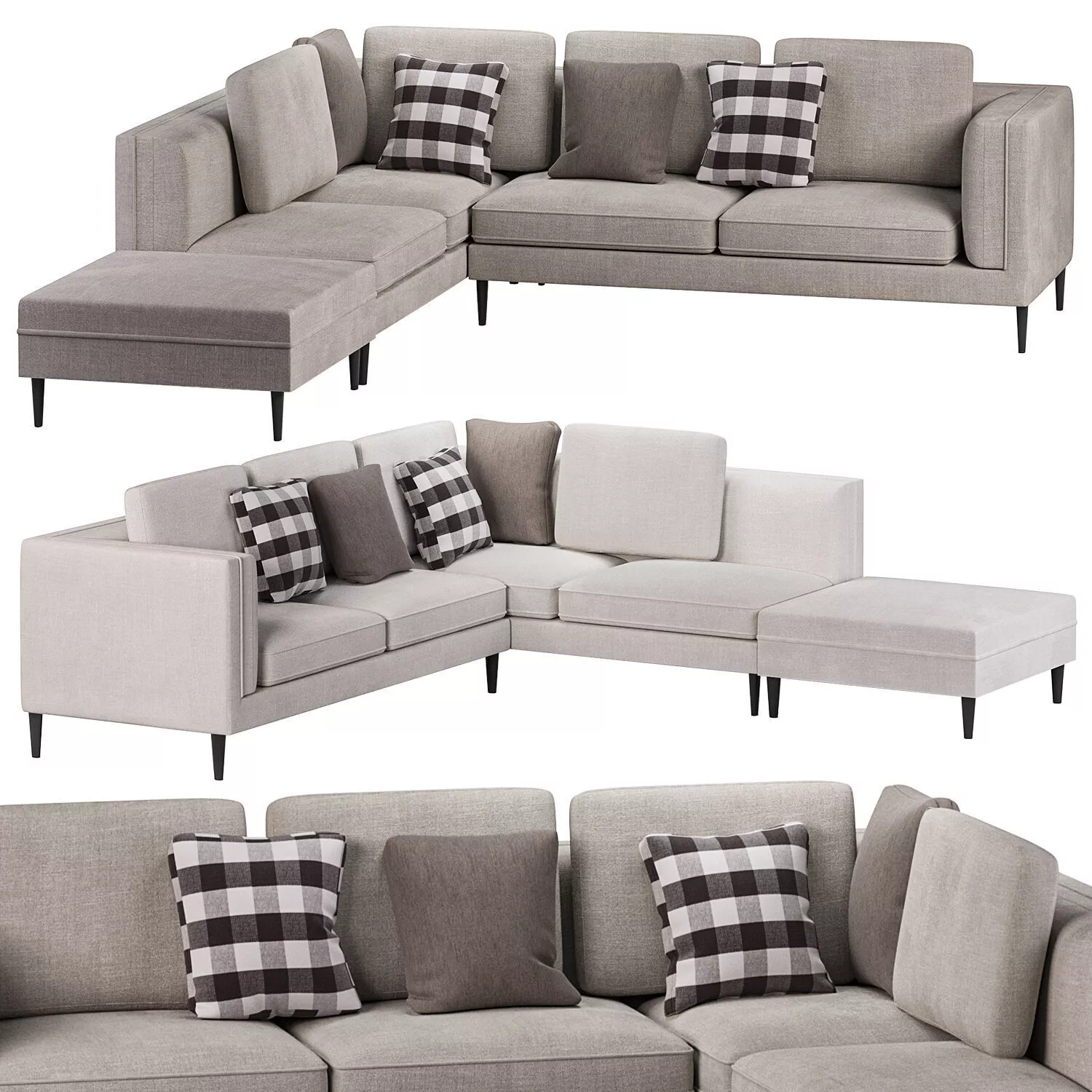 DIVES CORNER SOFA MAXALTO Low-poly 3D model