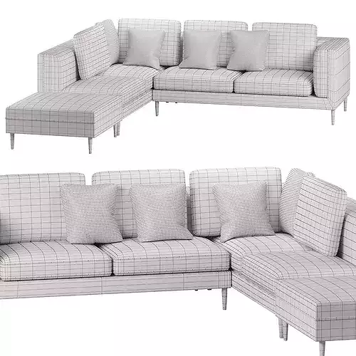 DIVES CORNER SOFA MAXALTO Low-poly 3D model 6
