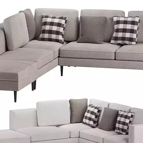 DIVES CORNER SOFA MAXALTO Low-poly 3D model 4