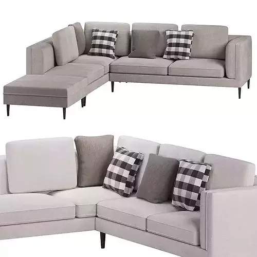 DIVES CORNER SOFA MAXALTO Low-poly 3D model 2