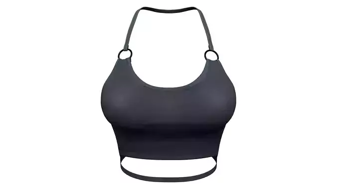 Halter Neck Black Crop Top