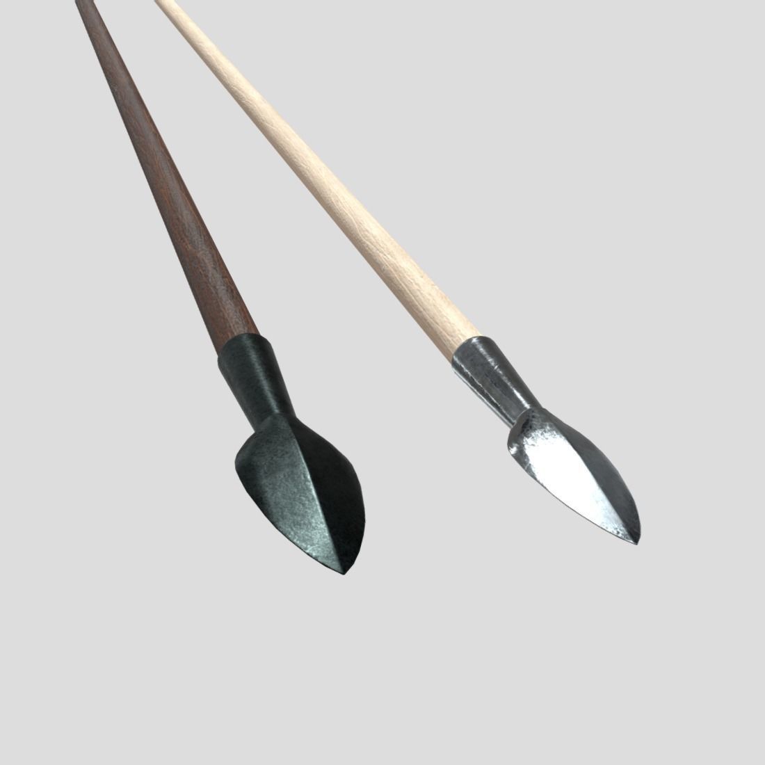 Wooden Arrow Pack Low-poly 3D model_11