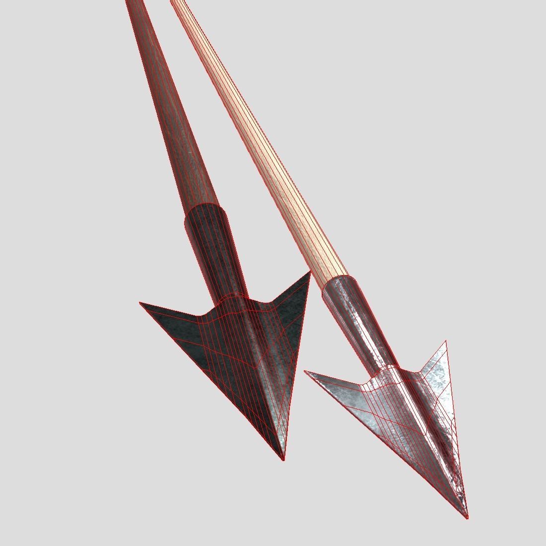 Wooden Arrow Pack Low-poly 3D model_8