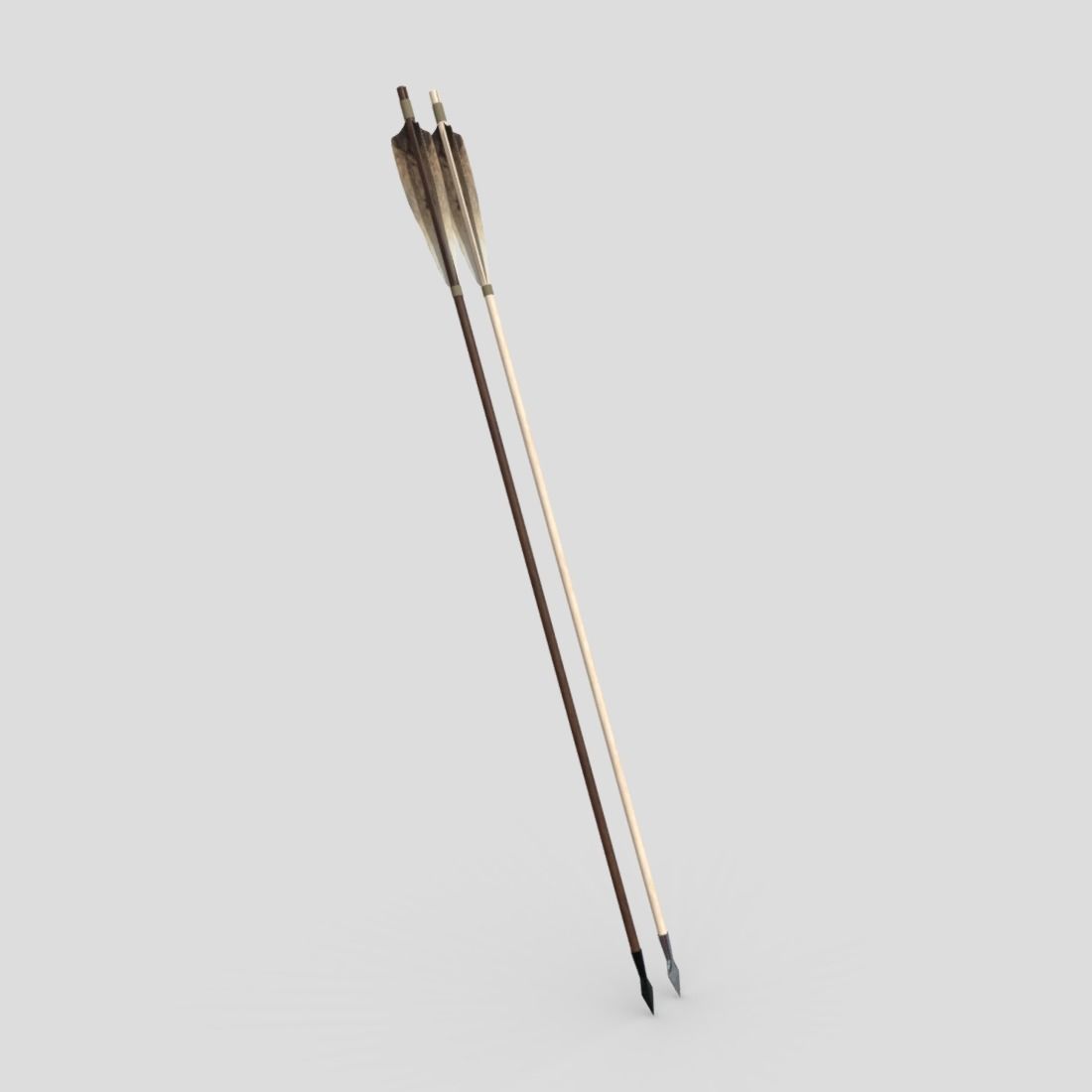 Wooden Arrow Pack Low-poly 3D model_1