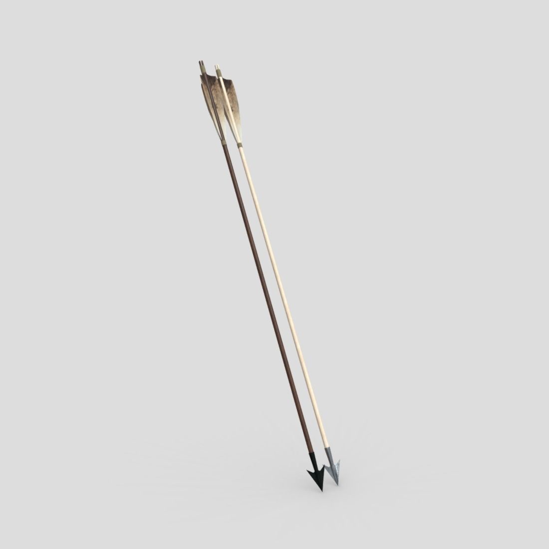 Wooden Arrow Pack Low-poly 3D model_5