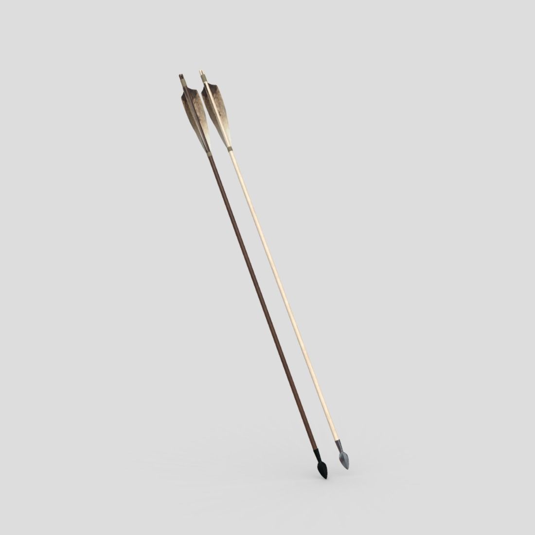 Wooden Arrow Pack Low-poly 3D model_9