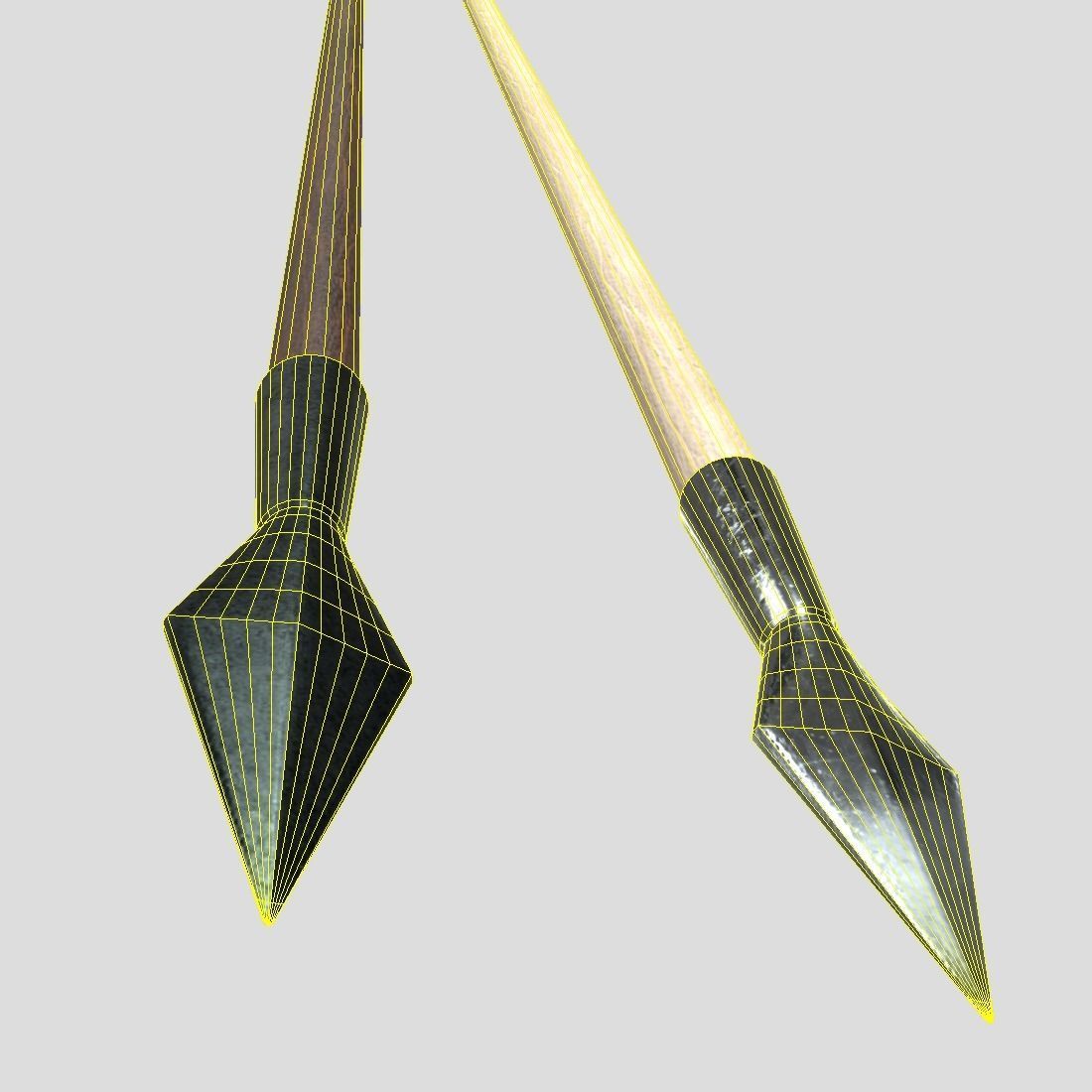 Wooden Arrow Pack Low-poly 3D model_4