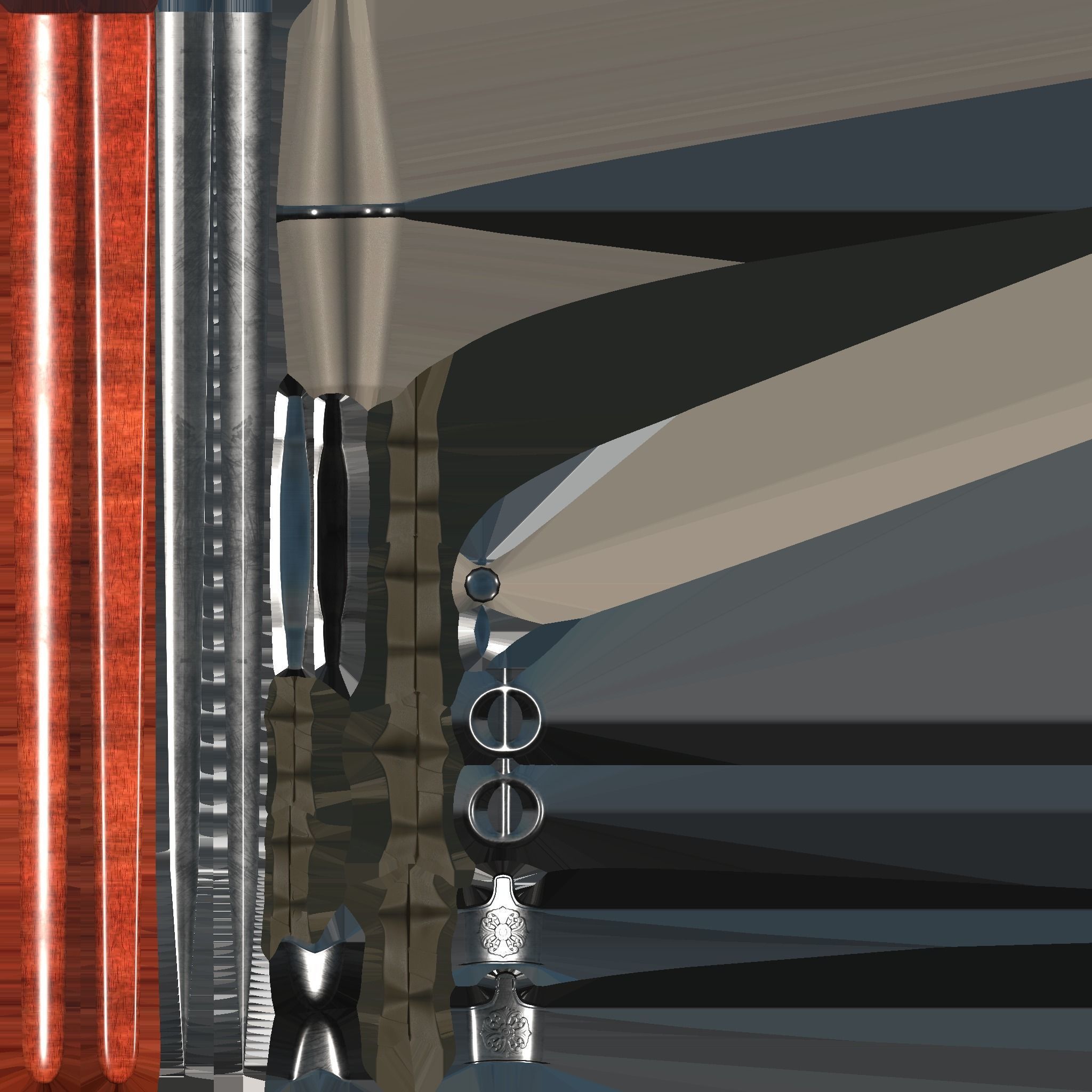 Fantasy Medieval Warrior Sword Low-poly 3D model_8