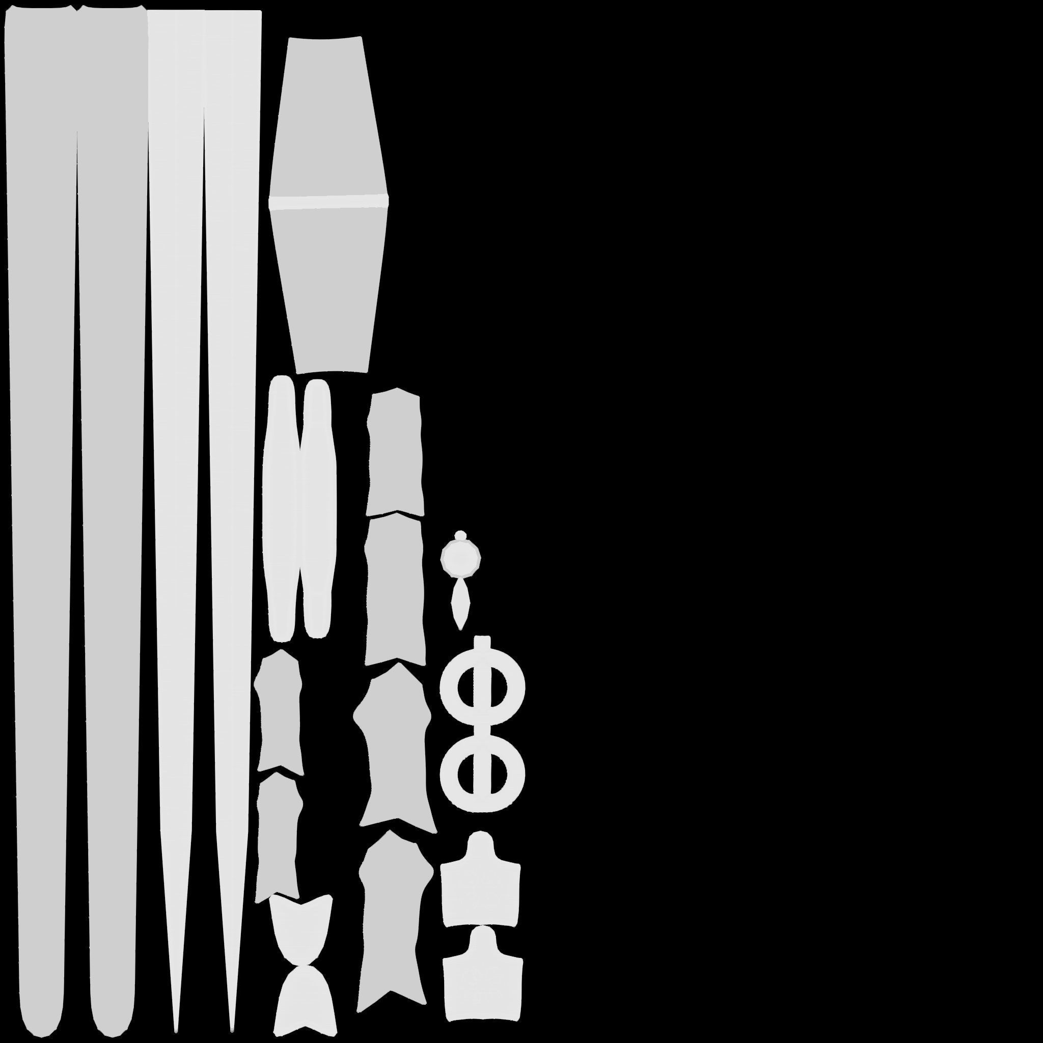 Fantasy Medieval Warrior Sword Low-poly 3D model_11