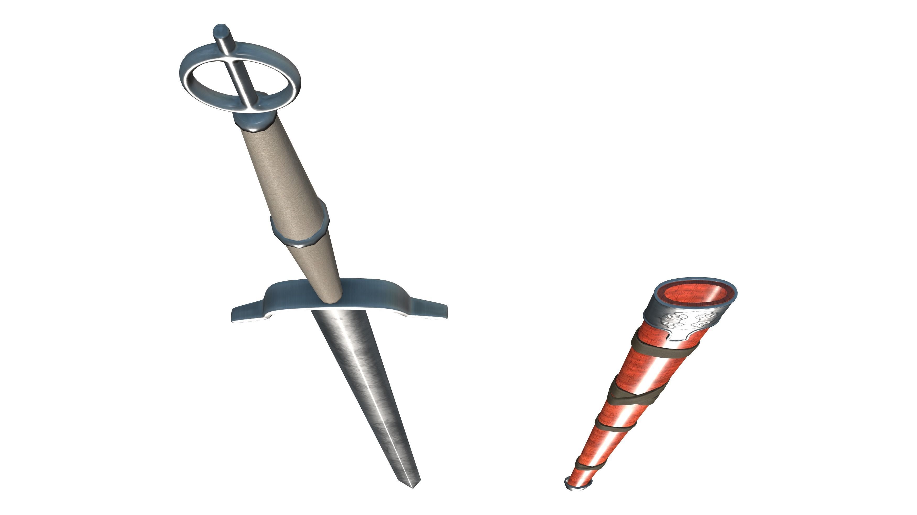 Fantasy Medieval Warrior Sword Low-poly 3D model_4