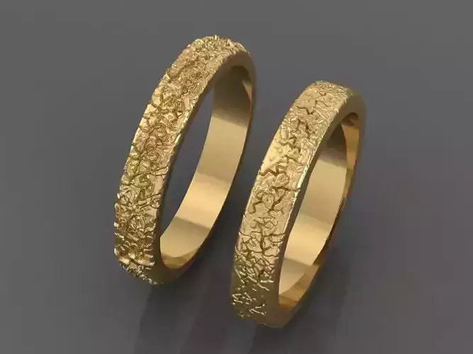 Ring 3D Print 3D print model 3D model pair of gold wedding rings