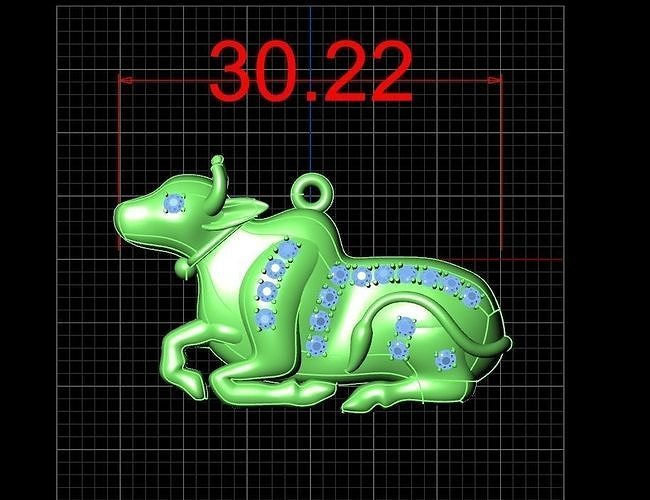cow 3dm chinese zodiac bull on computer screen 3D print model