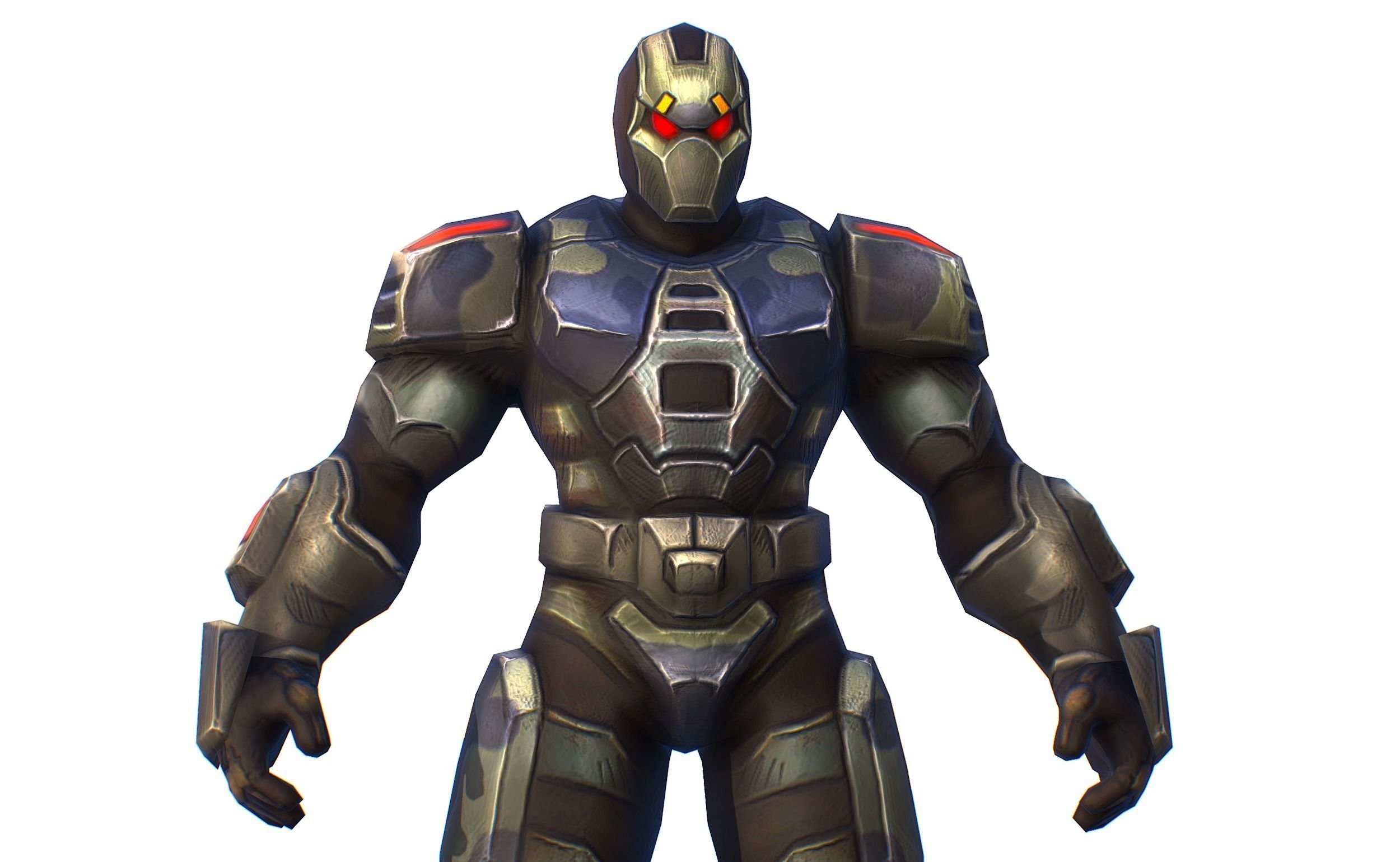 Sci-Fi Man Cyborg Drone Male Trooper Black Soldier Low-poly 3D model_6