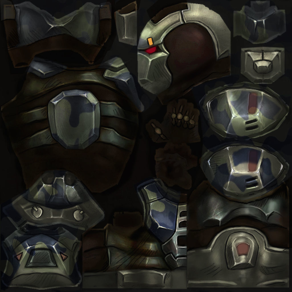 Sci-Fi Man Cyborg Drone Male Trooper Black Soldier Low-poly 3D model_16