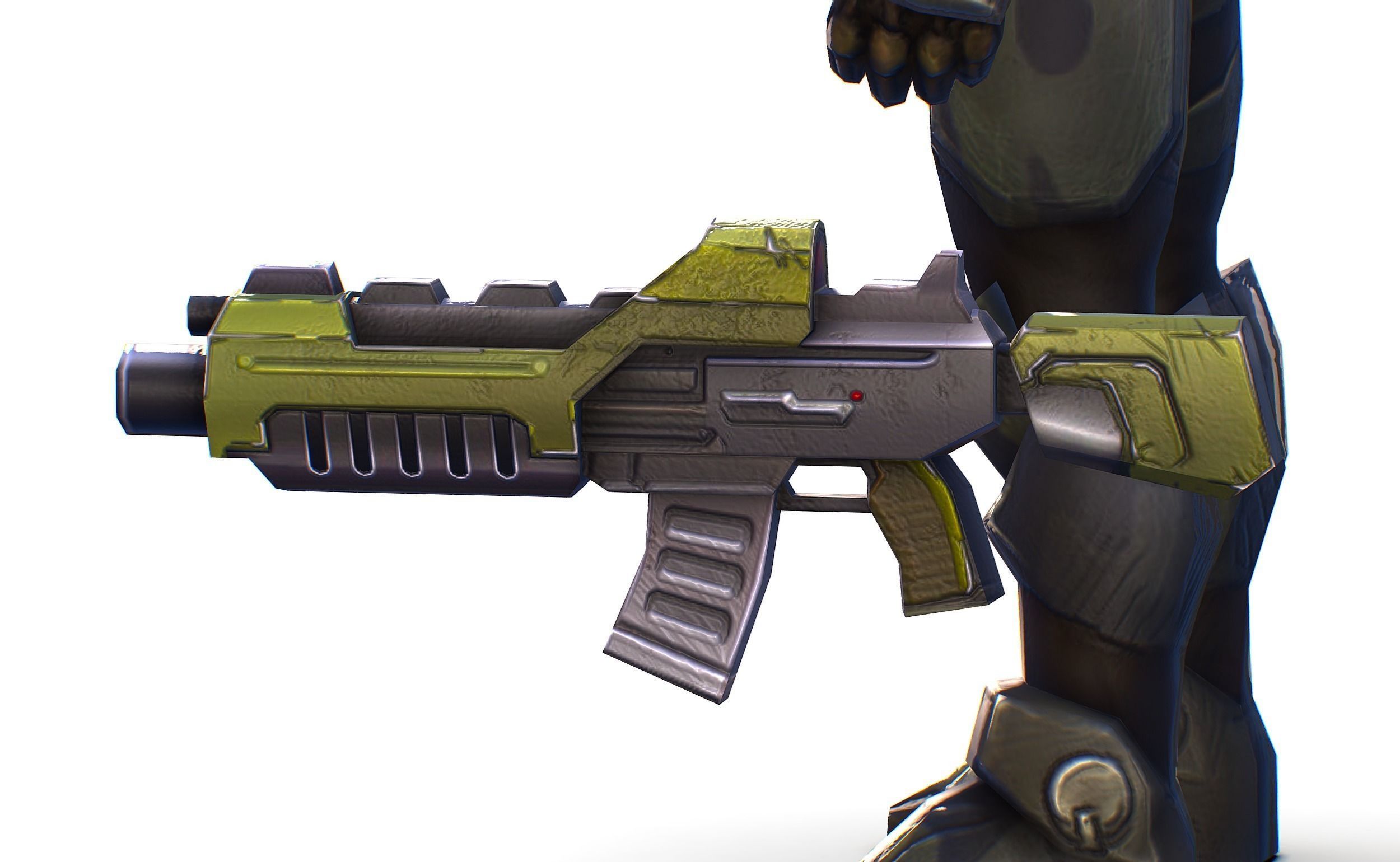 Sci-Fi Man Cyborg Drone Male Trooper Black Soldier Low-poly 3D model_7